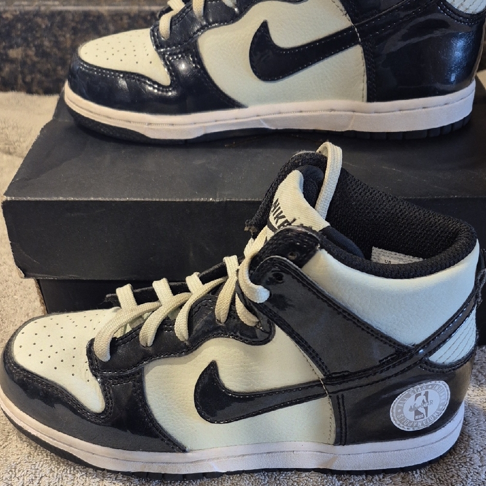 Black and Cream High-Top Sneakers